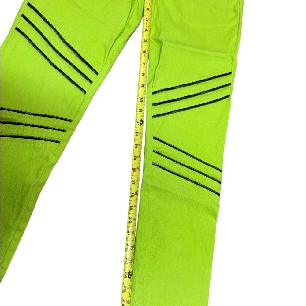 Diane Gilman Green Skinny Jeans Zipper Details Women’s 8 USED - Picture 4 of 9
